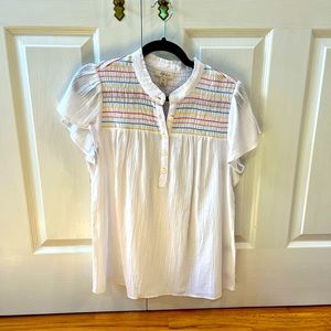 White Shirt with color detail